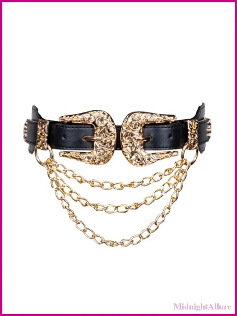 Leather Elastic Waist Belt Double Buckle Western Cinch Belt
